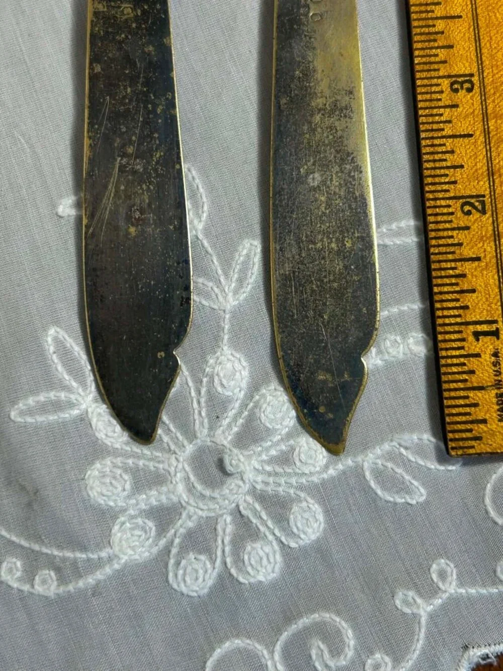 Pair of Antique Victorian Silver-Plated Engraved Fish Knives